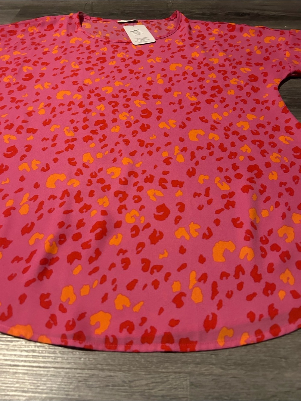 Pink Animal Print Short Sleeve Top - Picture 3 of 8